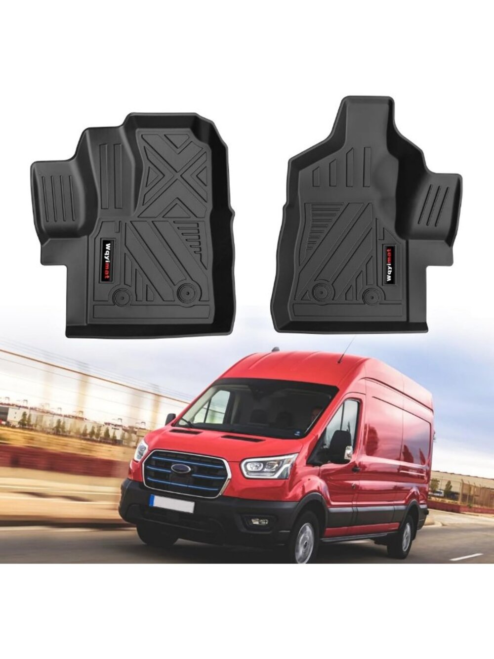 Custom Fit All Weather Floor Mats for 2020-2026 Ford Transit 150/250/350 - 2 Pcs